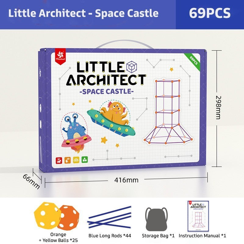 Pinwheel Little Architect Fort Building Kit Mainan Edukasi STEM Bangunan Kastil DIY Anak Usia3