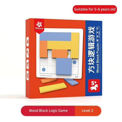 Pinwheel Wood Block Puzzle Mainan Edukasi Balok Kayu Permainan Logika Spasial Usia 3 Tahun Ke Atas