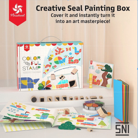 Pinwheel Colorful Stamp Set Stempel Warna Anak Mainan Edukasi Seni Bertingkat 3 Tahun Ke Atas