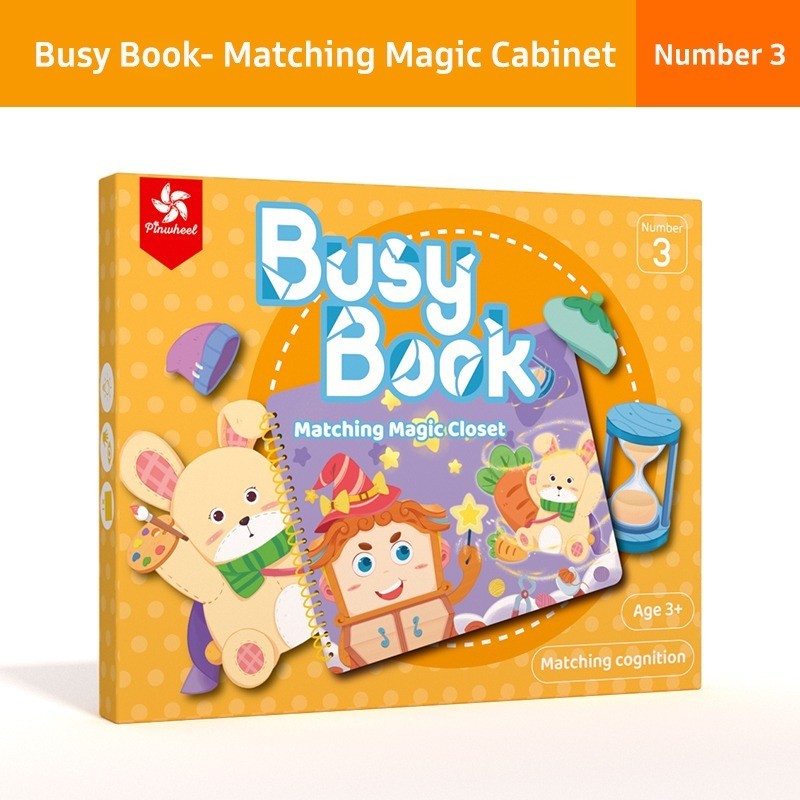 Pinwheel Busy Book Buku Aktivitas Anak 2 Tahun Montessori Mainan Edukasi Balita Velcro Set 1 Buku