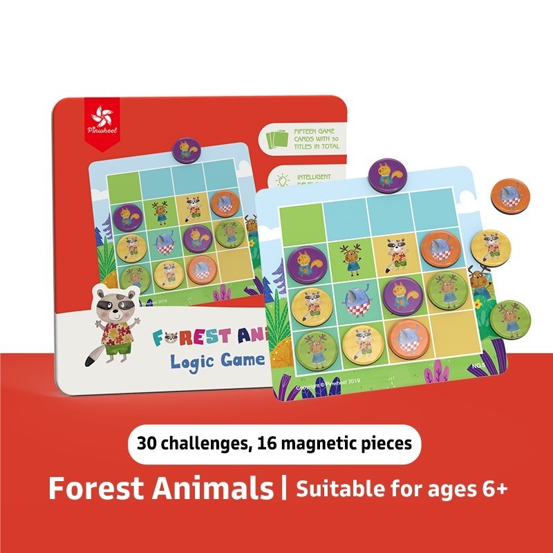 Pinwheel Sudoku Logic Game Mini Mainan Edukatif Magnetik Tema Hewan Latih Logika Fokus Anak 3 Tahun