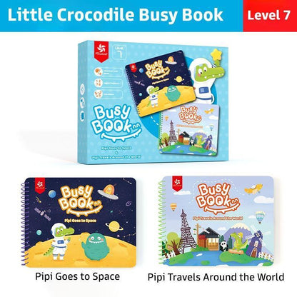 Pinwheel Busy Book Buku Aktivitas Anak 2 Tahun Montessori Mainan Edukasi Balita Velcro Set 2 Buku