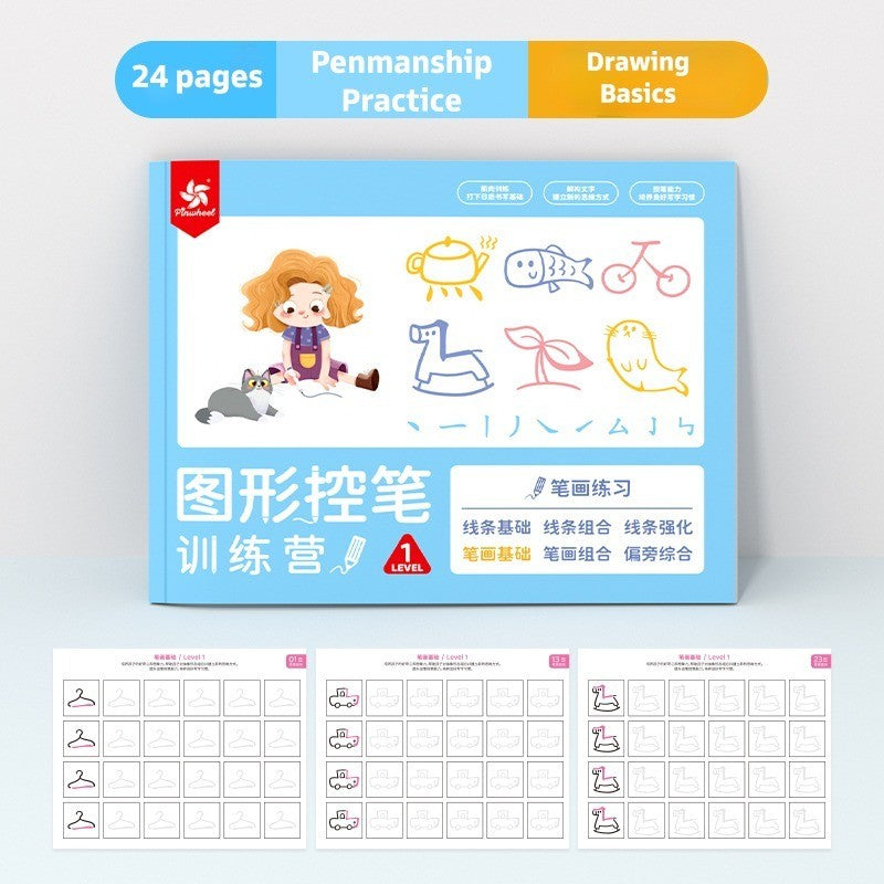 Pinwheel Graphic Pen Training Buku Latihan Pena Anak Menulis Persiapan Sekolah 3 Tahun Ke Atas