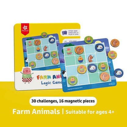Pinwheel Sudoku Logic Game Mini Mainan Edukatif Magnetik Tema Hewan Latih Logika Fokus Anak 3 Tahun