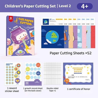 Pinwheel Fun Paper Cutting Mainan DIY Edukasi Gunting Kertas Anak 3 Tahun Ke Atas Latihan Motorik