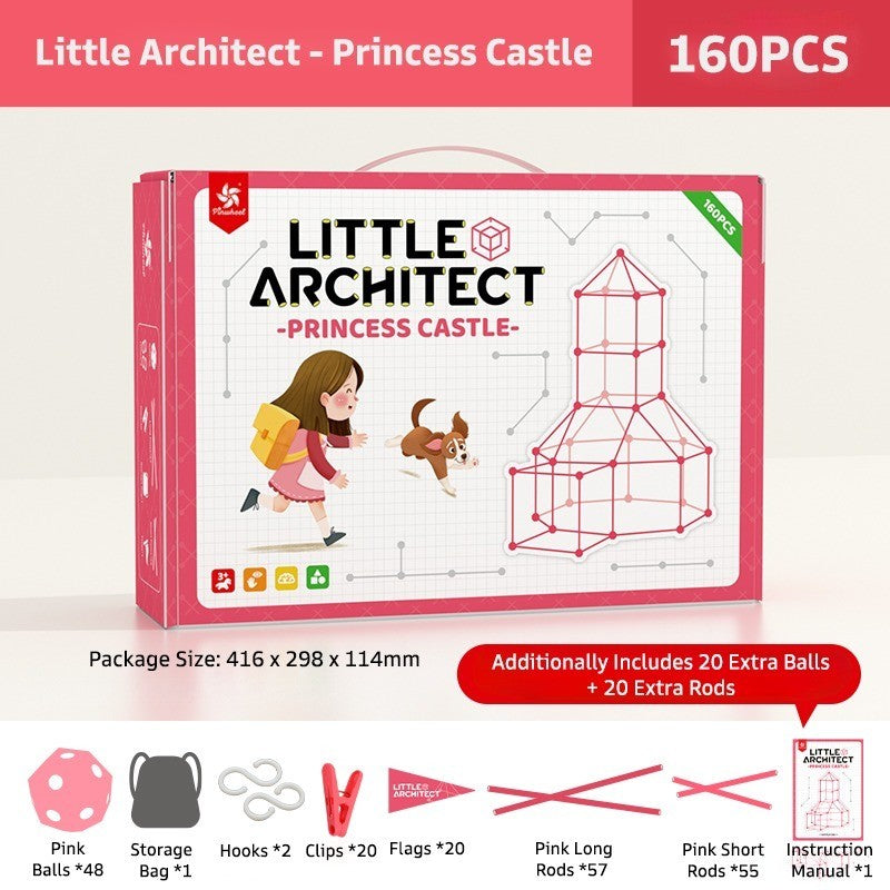 Pinwheel Little Architect Fort Building Kit Mainan Edukasi STEM Bangunan Kastil DIY Anak Usia3