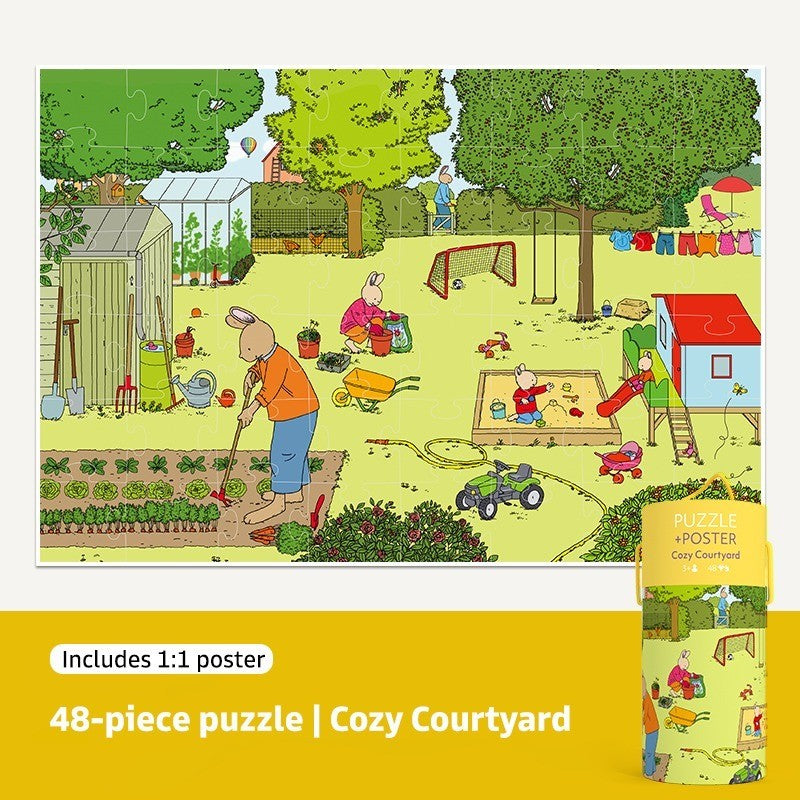 Pinwheel Tom Rabbit Puzzle Edukasi Anak Latih Fokus Motorik Halus Kreativitas Pengamatan 3 Tahun