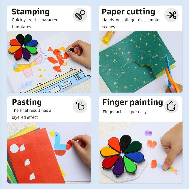 Pinwheel Colorful Stamp Set Stempel Warna Anak Mainan Edukasi Seni Bertingkat 3 Tahun Ke Atas