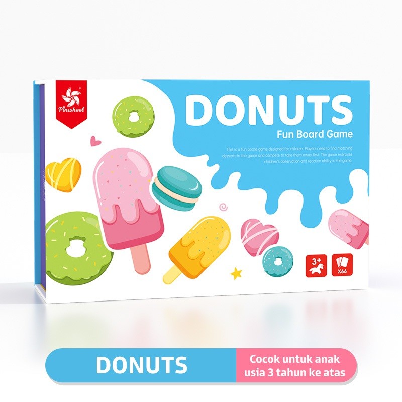 Pinwheel Donat board Game Fokus Mainan Meja Anak Edukatif Interaksi Orang Tua Mainan Latihan Fokus