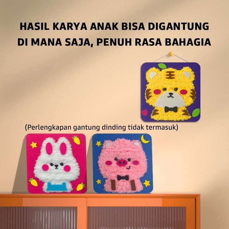 Pinwheel fun embroidery DIY sulam anak-anak Mainan Tusuk Wol Edukasi Kreatif Karakter Kartun Lucu