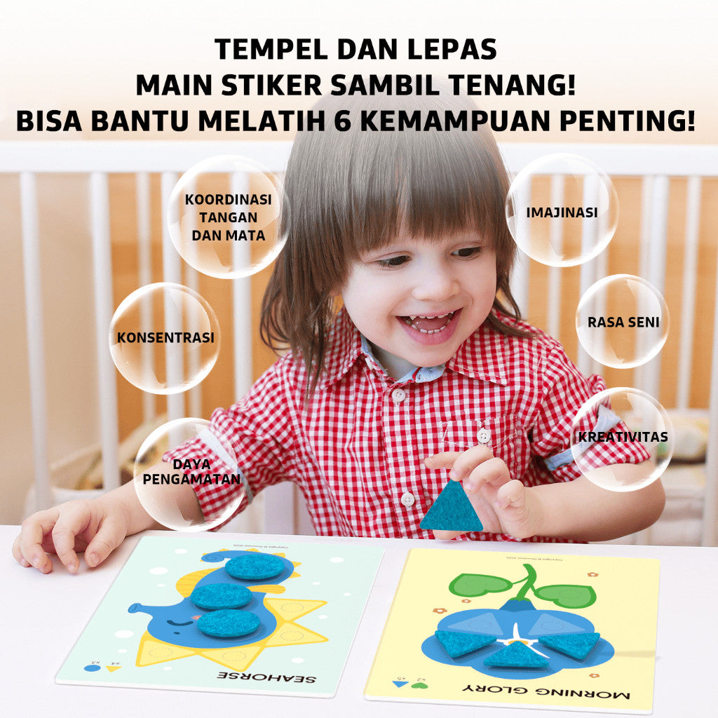 Pinwheel Felt Sticker DIY Mainan Edukasi Montessori Busa Lembut Kreatif Anak 3 Tahun Ke Atas