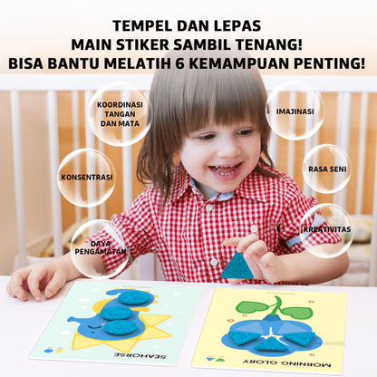 Pinwheel Felt Sticker DIY Mainan Edukasi Montessori Busa Lembut Kreatif Anak 3 Tahun Ke Atas