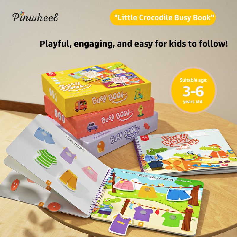 Pinwheel Busy Book Buku Aktivitas Anak 2 Tahun Montessori Mainan Edukasi Balita Velcro Set 2 Buku