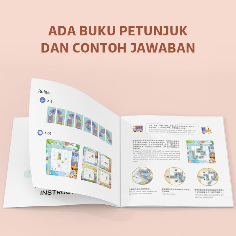 Pinwheel Merry Train Ride Labirin Kereta Anak Mainan Edukasi 60 Level Latih Berpikir Logis Magnet 5+