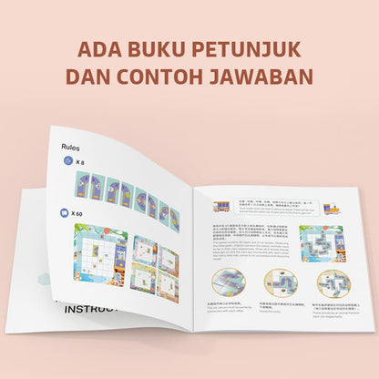 Pinwheel Merry Train Ride Labirin Kereta Anak Mainan Edukasi 60 Level Latih Berpikir Logis Magnet 5+
