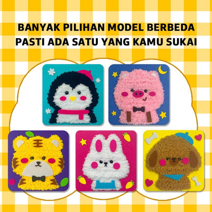 Pinwheel fun embroidery DIY sulam anak-anak Mainan Tusuk Wol Edukasi Kreatif Karakter Kartun Lucu