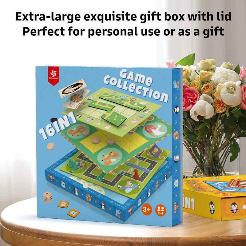 Pinwheel toys Mainan Papan Edukatif Anak (3+) - 10 in 1 Permainan Latihan Logika Fokus & Strategi