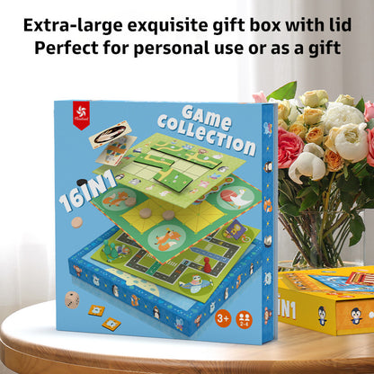 Pinwheel toys Mainan Papan Edukatif Anak (3+) - 10 in 1 Permainan Latihan Logika Fokus & Strategi