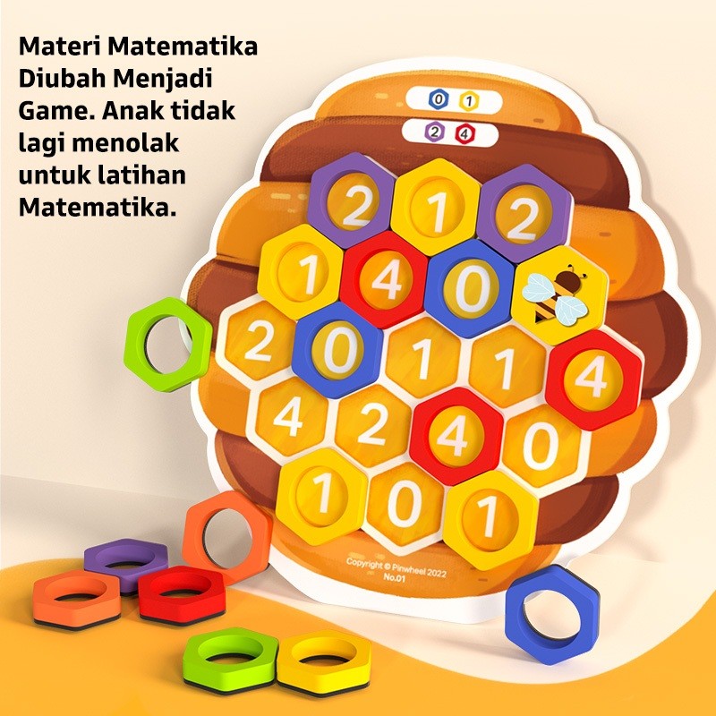 Mainan Magnet Number Beehive Pinwheel Edukasi Matematika Latih Rasa Angka Anak Usia 3 Tahun Ke Atas