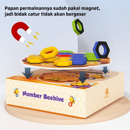 Mainan Magnet Number Beehive Pinwheel Edukasi Matematika Latih Rasa Angka Anak Usia 3 Tahun Ke Atas