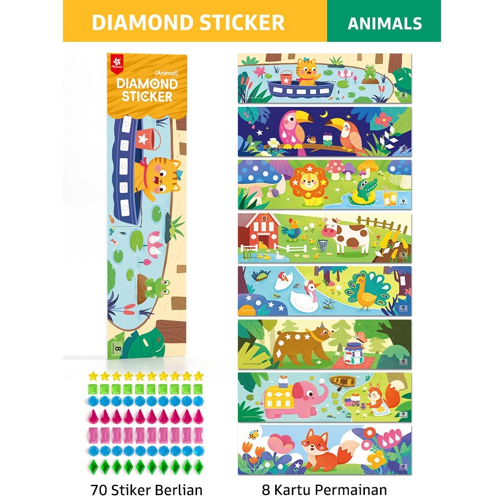 Pinwheel Diamond Sticker DIY Mainan Edukasi Seni Stiker Berlian 3D Anak 3 Tahun Hadiah Kreatif
