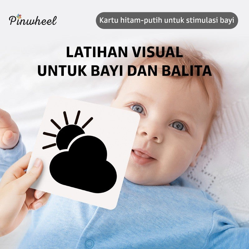 Pinwheel Baby Visual Track Card Kartu Edukasi Bayi Latihan Penglihatan Stimulasi Visual Untuk Bayi