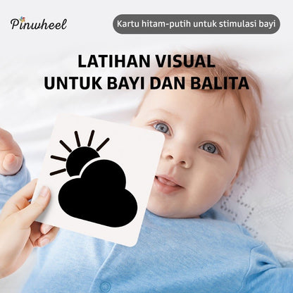 Pinwheel Baby Visual Track Card Kartu Edukasi Bayi Latihan Penglihatan Stimulasi Visual Untuk Bayi