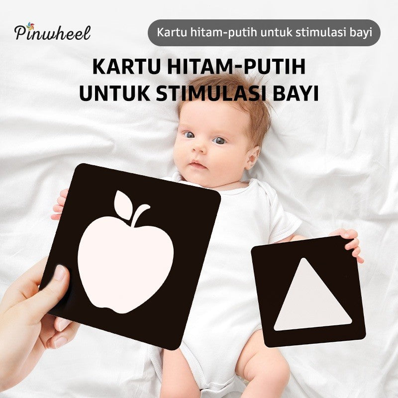 Pinwheel Baby Visual Track Card Kartu Edukasi Bayi Latihan Penglihatan Stimulasi Visual Untuk Bayi