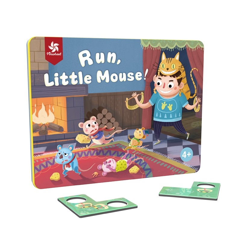 Pinwheel run little mouse Permainan Tikus Lari Seru untuk Anak Asah Logika Bidak Magnet Portable