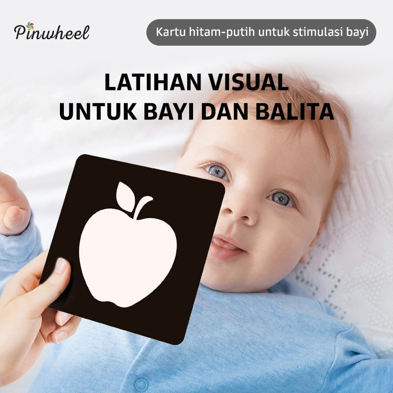 Pinwheel Baby Visual Track Card Kartu Edukasi Bayi Latihan Penglihatan Stimulasi Visual Untuk Bayi