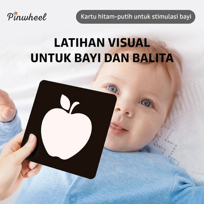 Pinwheel Baby Visual Track Card Kartu Edukasi Bayi Latihan Penglihatan Stimulasi Visual Untuk Bayi
