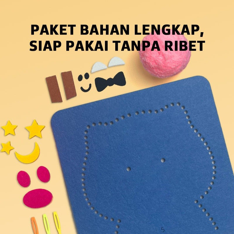 Pinwheel fun embroidery DIY sulam anak-anak Mainan Tusuk Wol Edukasi Kreatif Karakter Kartun Lucu