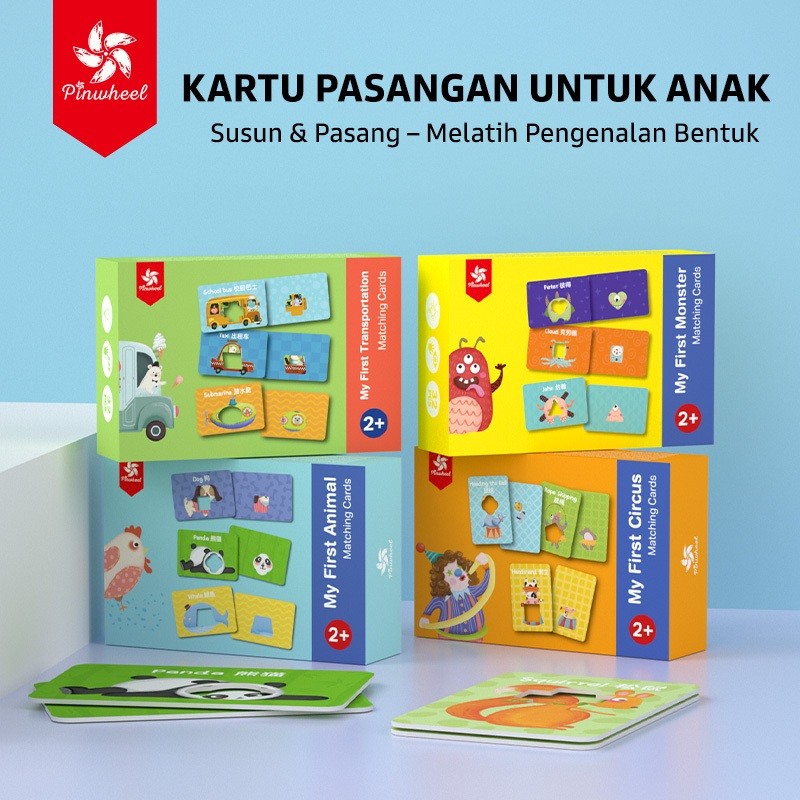 Pinwheel My First Animal Matching Cards Mainan Edukasi Anak Balita Kartu Pencocokan Hewan