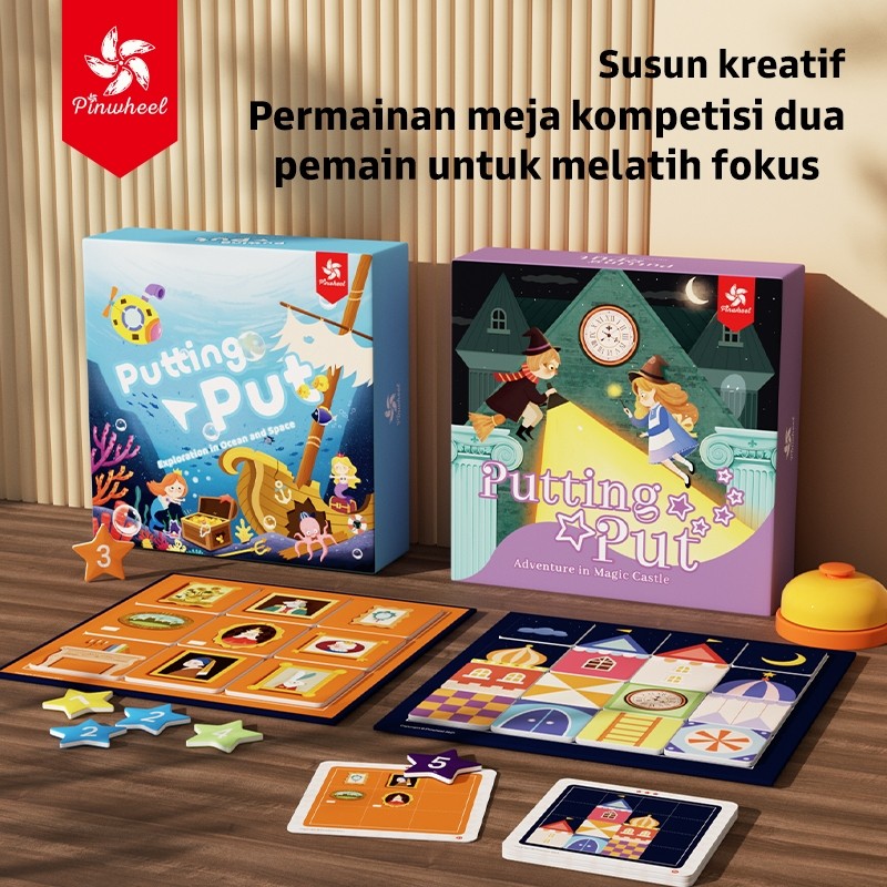 Pinwheel toys Putting Put Permainan Edukatif Anak Usia 6 Tahun Latih Fokus Logika Bidak Magnet