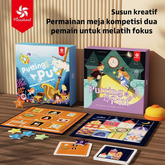 Pinwheel toys Putting Put Permainan Edukatif Anak Usia 6 Tahun Latih Fokus Logika Bidak Magnet