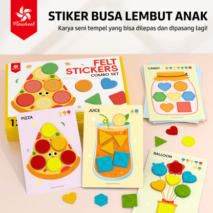 Pinwheel Felt Sticker DIY Mainan Edukasi Montessori Busa Lembut Kreatif Anak 3 Tahun Ke Atas