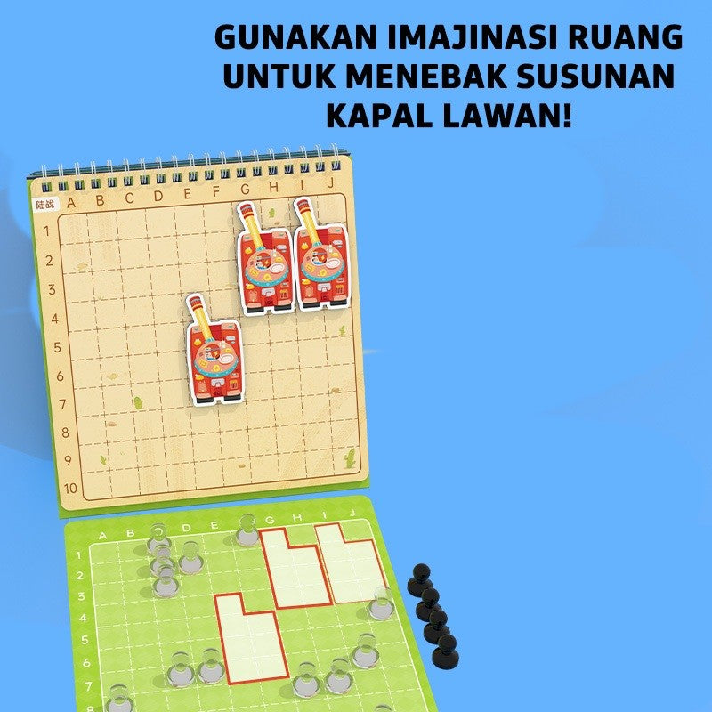 Pinwheel Sea Land Air Warfare Mainan Edukatif Anak Usia 3+ 2 Orang Latih Logika Interaksi Orang Tua