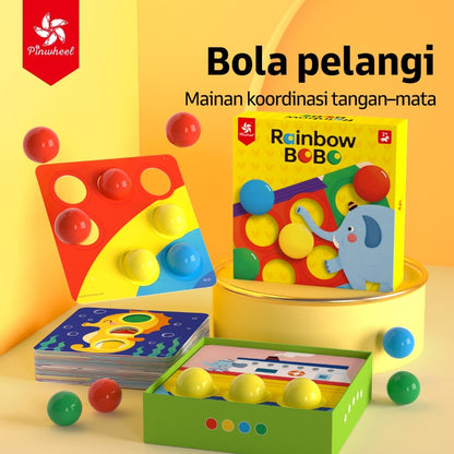 Pinwheel Rainbow Bobo Christmas Bobble Ball Mainan Edukasi Anak 2 Tahun Koordinasi Tangan Mata