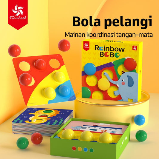 Pinwheel Rainbow Bobo Christmas Bobble Ball Mainan Edukasi Anak 2 Tahun Koordinasi Tangan Mata
