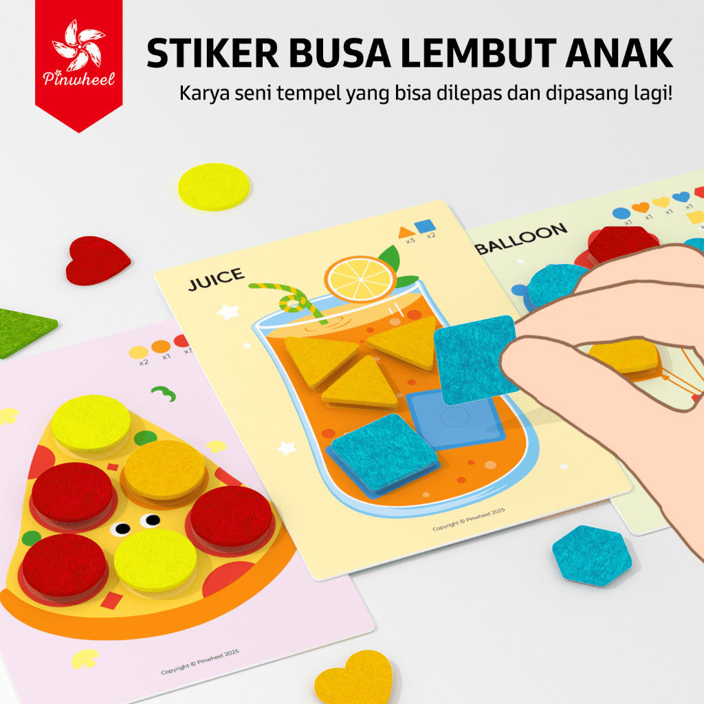 Pinwheel Felt Sticker DIY Mainan Edukasi Montessori Busa Lembut Kreatif Anak 3 Tahun Ke Atas