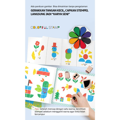 Pinwheel Colorful Stamp Set Stempel Warna Anak Mainan Edukasi Seni Bertingkat 3 Tahun Ke Atas