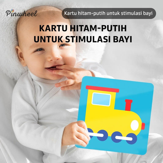 Pinwheel Baby Visual Track Card Kartu Edukasi Bayi Latihan Penglihatan Stimulasi Visual Untuk Bayi