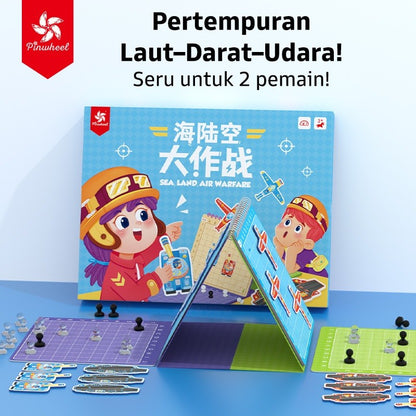 Pinwheel Sea Land Air Warfare Mainan Edukatif Anak Usia 3+ 2 Orang Latih Logika Interaksi Orang Tua