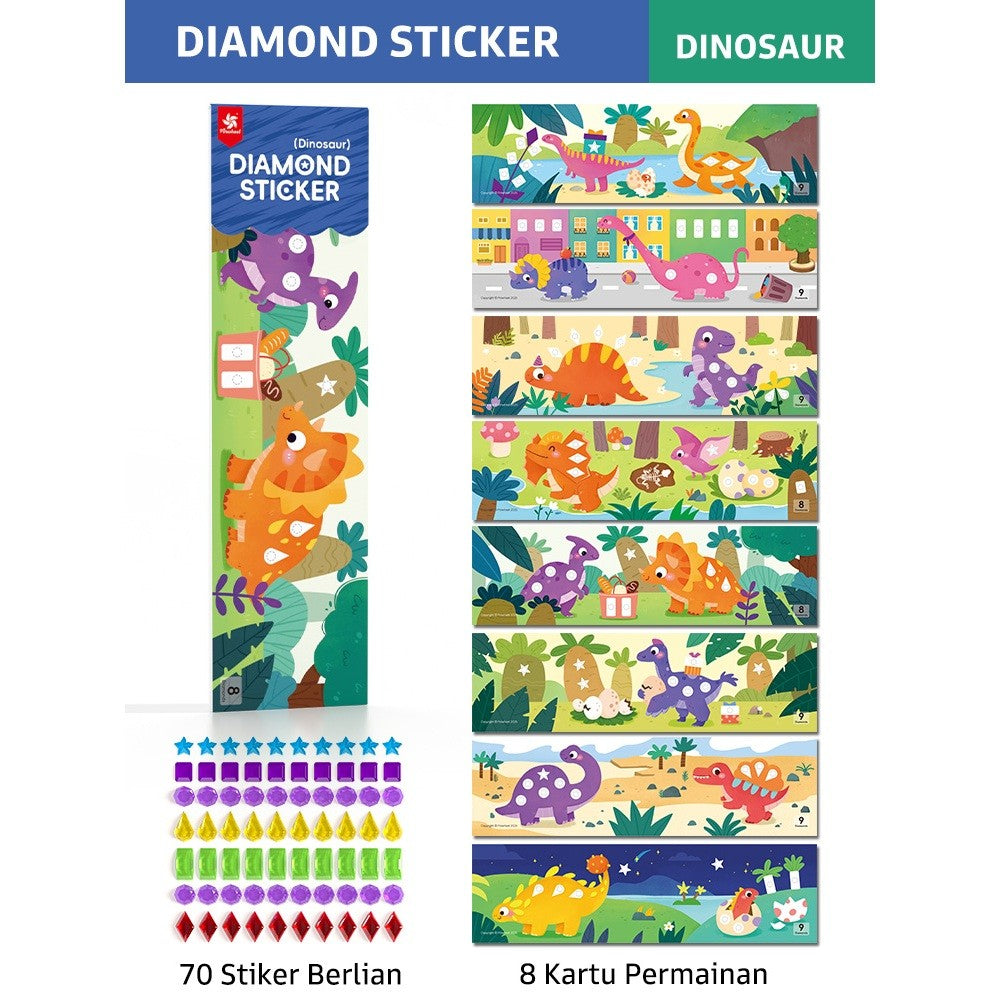 Pinwheel Diamond Sticker DIY Mainan Edukasi Seni Stiker Berlian 3D Anak 3 Tahun Hadiah Kreatif