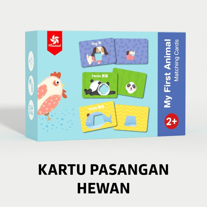 Pinwheel My First Animal Matching Cards Mainan Edukasi Anak Balita Kartu Pencocokan Hewan