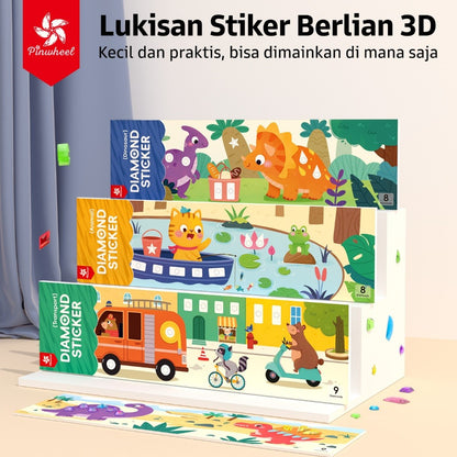 Pinwheel Diamond Sticker DIY Mainan Edukasi Seni Stiker Berlian 3D Anak 3 Tahun Hadiah Kreatif