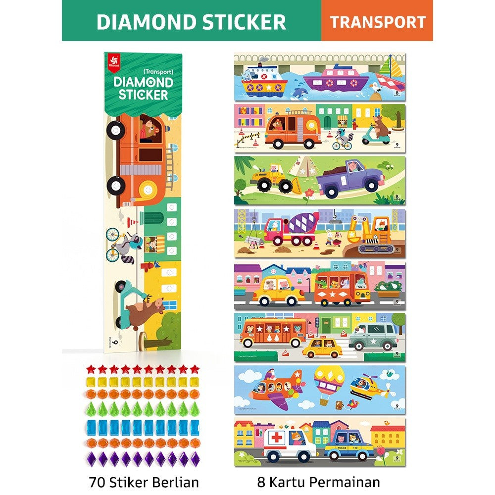 Pinwheel Diamond Sticker DIY Mainan Edukasi Seni Stiker Berlian 3D Anak 3 Tahun Hadiah Kreatif