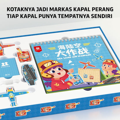 Pinwheel Sea Land Air Warfare Mainan Edukatif Anak Usia 3+ 2 Orang Latih Logika Interaksi Orang Tua