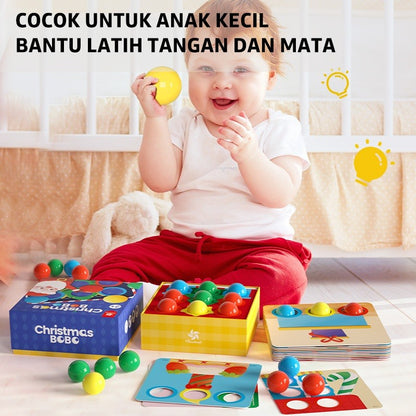 Pinwheel Rainbow Bobo Christmas Bobble Ball Mainan Edukasi Anak 2 Tahun Koordinasi Tangan Mata