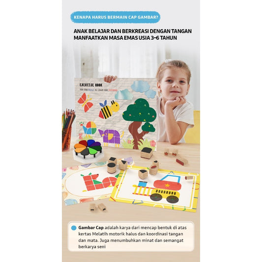 Pinwheel Colorful Stamp Set Stempel Warna Anak Mainan Edukasi Seni Bertingkat 3 Tahun Ke Atas